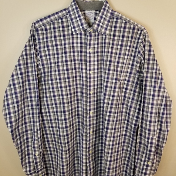 Brooks Brothers Slim Fit Gingham Dress Shirt 16.5 - Picture 10 of 16